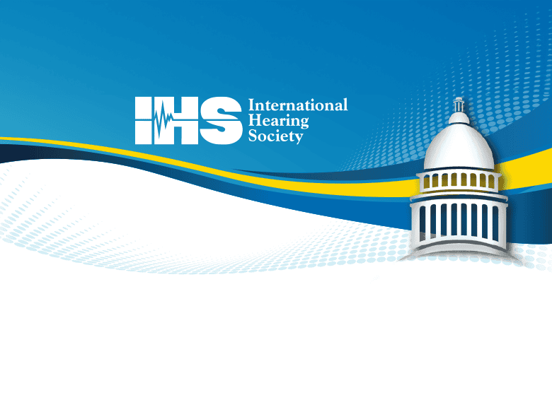 International Hearing Society logo with an icon of federal building