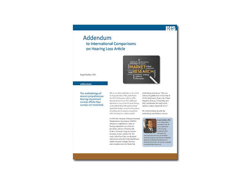 The Hearing Professional addendum first page of article