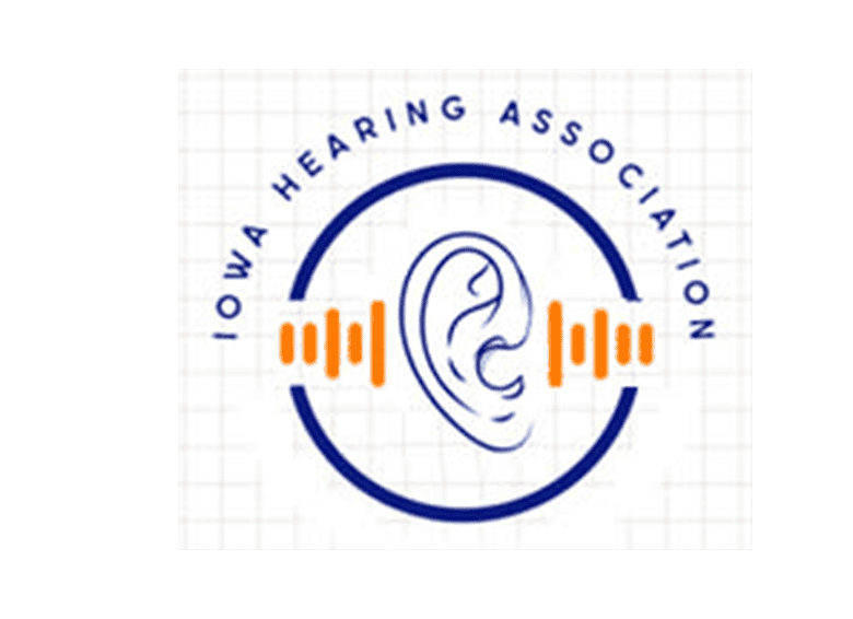 IHS Indiana Hearing Association logo with ear and sound wave icons.
