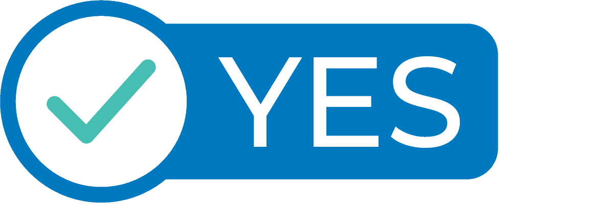 Yes button with checkmark.