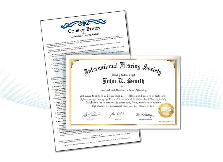 Proud IHS diploma showcasing commitment to industry standards and ethics.