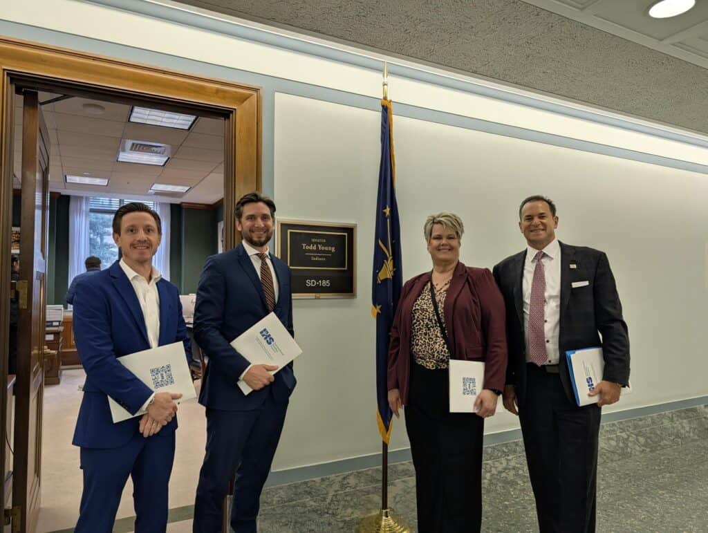 IHS advocates stand outside of Senator Todd Young's office, Indiana. SD-185.