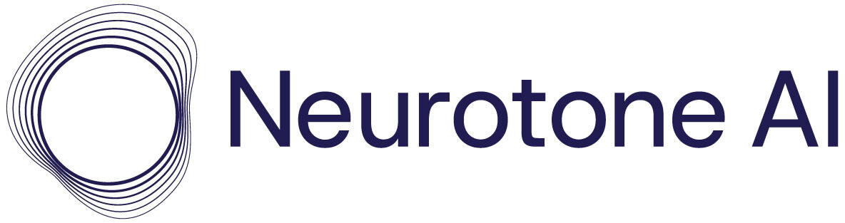 Neurotone Primary Logo CMYK Neutone AI logo with abstract circular design and text