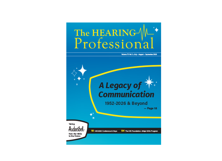 The Hearing Professional magazine cover: "A Legacy of Communication 1952-2026 & Beyond