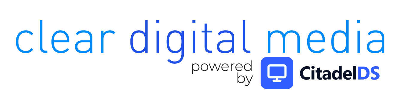 CDM_Logo_PoweredBy 2026 01 Clear Digital Media logo powered by CitadelDS